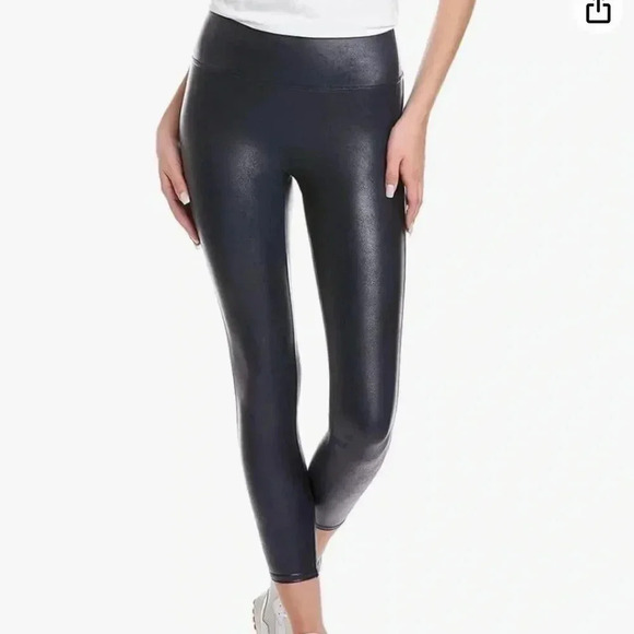 SPANX faux leather 7/8 track stripe leggings - Picture 1 of 13